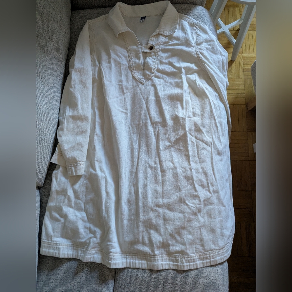 Off white jean dress (plus size)
